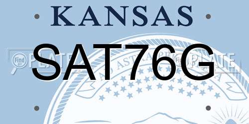 SAT76G Kansas License Plate