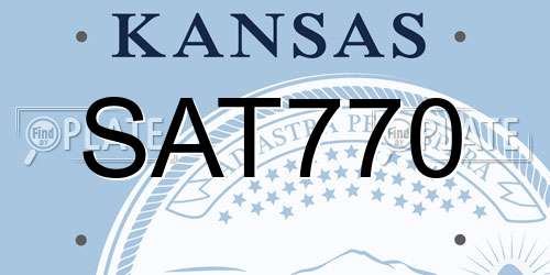 SAT770 Kansas License Plate