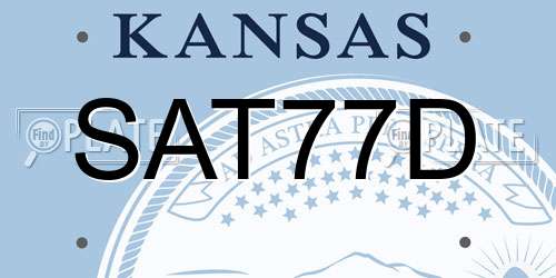 SAT77D Kansas License Plate