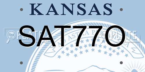 SAT77O Kansas License Plate