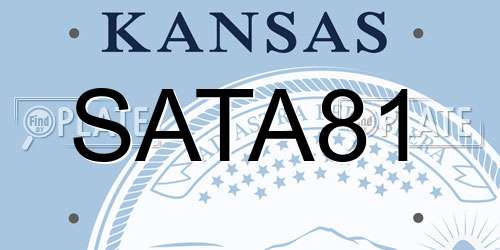 SATA81 Kansas License Plate