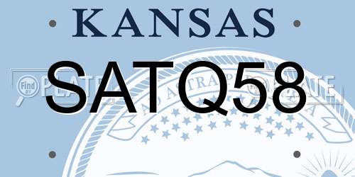 SATQ58 Kansas License Plate
