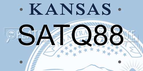 SATQ88 Kansas License Plate