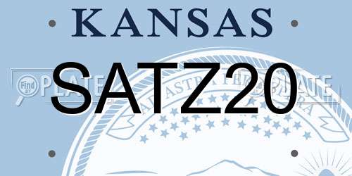 SATZ20 Kansas License Plate
