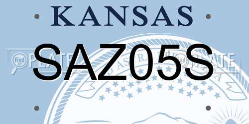 SAZ05S Kansas License Plate