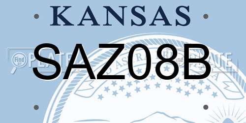 SAZ08B Kansas License Plate