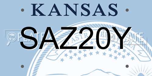 SAZ20Y Kansas License Plate