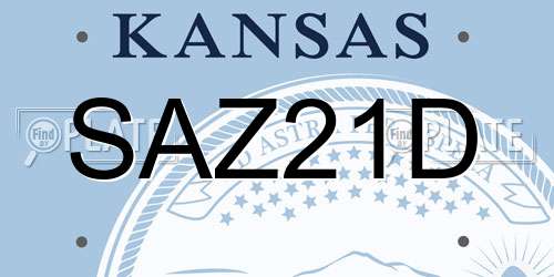 SAZ21D Kansas License Plate