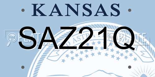 SAZ21Q Kansas License Plate