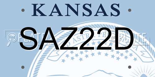 SAZ22D Kansas License Plate