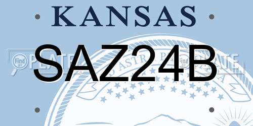 SAZ24B Kansas License Plate