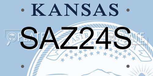 SAZ24S Kansas License Plate