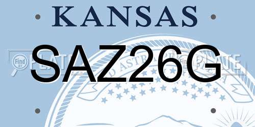 SAZ26G Kansas License Plate