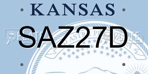 SAZ27D Kansas License Plate