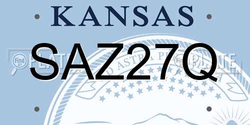 SAZ27Q Kansas License Plate