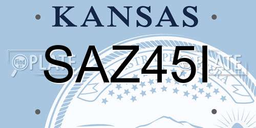 SAZ45I Kansas License Plate