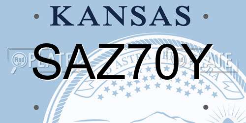 SAZ70Y Kansas License Plate