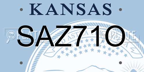 SAZ71O Kansas License Plate