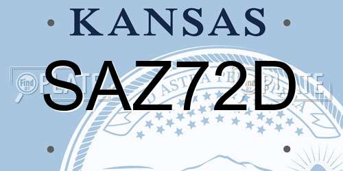SAZ72D Kansas License Plate
