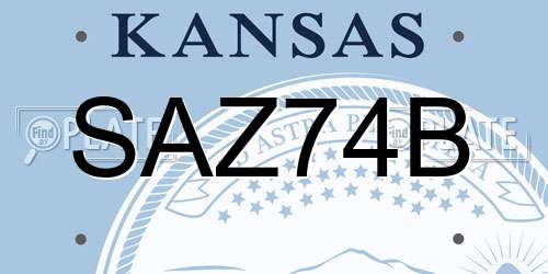 SAZ74B Kansas License Plate