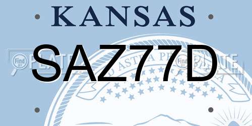 SAZ77D Kansas License Plate