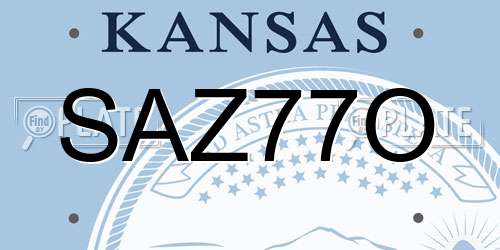 SAZ77O Kansas License Plate