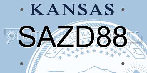SAZD88 Kansas License Plate