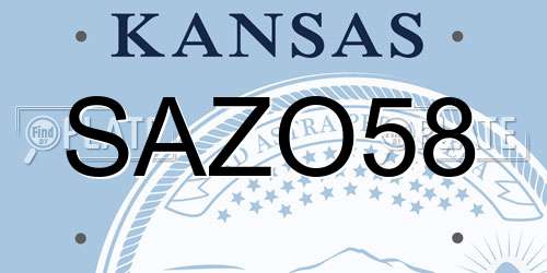 SAZO58 Kansas License Plate