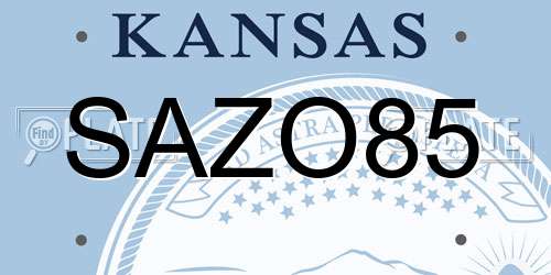 SAZO85 Kansas License Plate