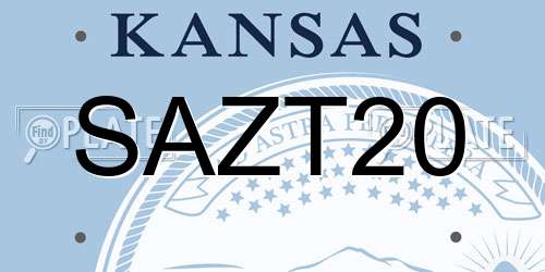 SAZT20 Kansas License Plate