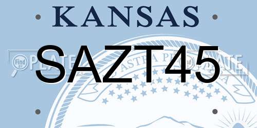 SAZT45 Kansas License Plate