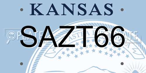 SAZT66 Kansas License Plate