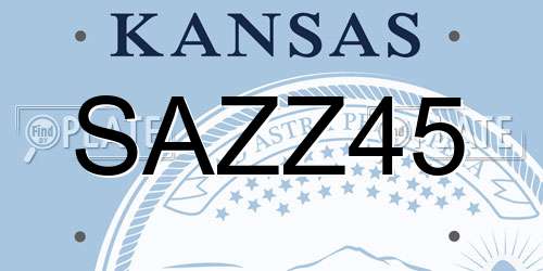 SAZZ45 Kansas License Plate