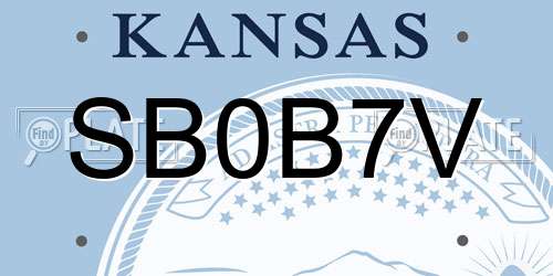 SB0B7V Kansas License Plate