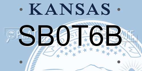 SB0T6B Kansas License Plate