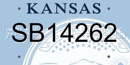 SB14262 Kansas License Plate
