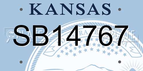 SB14767 Kansas License Plate