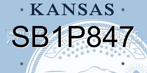 SB1P847 Kansas License Plate