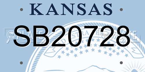 SB20728 Kansas License Plate