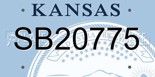 SB20775 Kansas License Plate