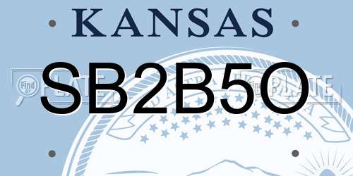 SB2B5O Kansas License Plate