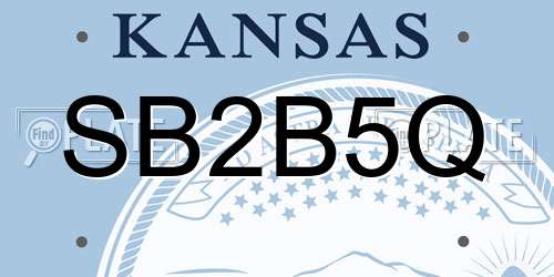 SB2B5Q Kansas License Plate