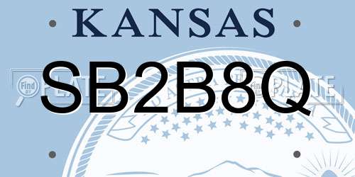 SB2B8Q Kansas License Plate