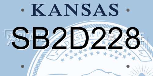 SB2D228 Kansas License Plate