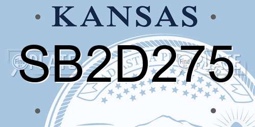 SB2D275 Kansas License Plate