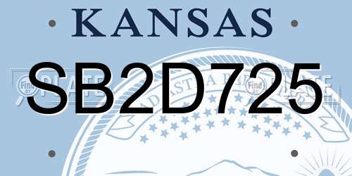 SB2D725 Kansas License Plate