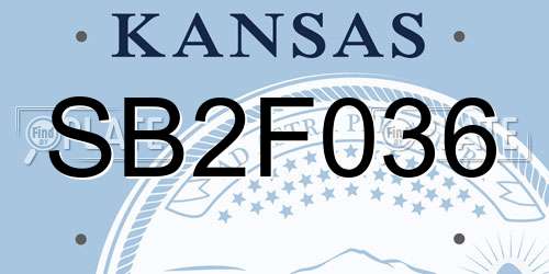 SB2F036 Kansas License Plate