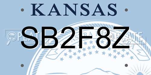 SB2F8Z Kansas License Plate