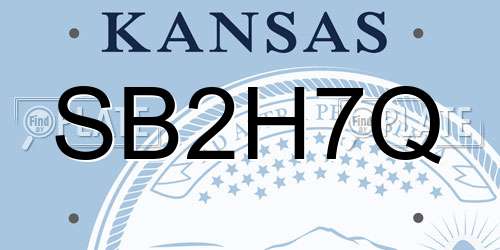 SB2H7Q Kansas License Plate