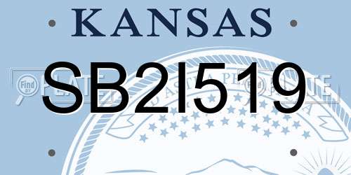 SB2I519 Kansas License Plate